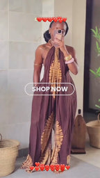Backless Tie-Dye Dera Jumpsuit with Pockets
